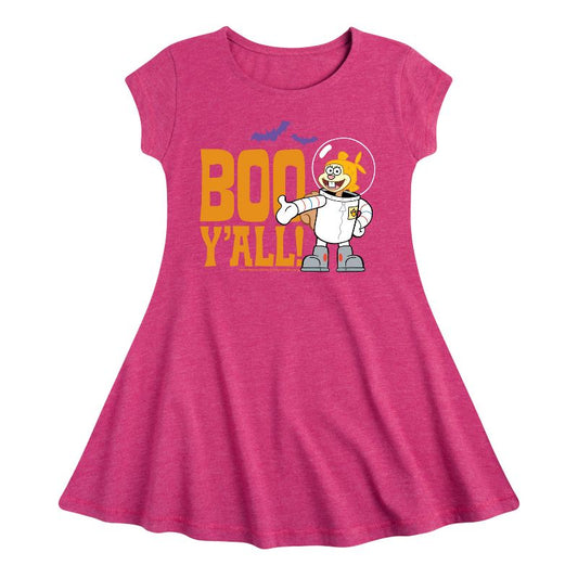 Girls' - SpongeBob SquarePants - Sandy Boo Y'all Fit & Flair Cap Sleeve Dress