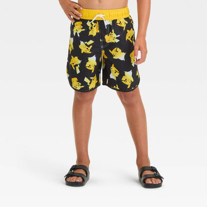 شورت سباحة بوكيمون للأولاد - أصفر/أسود