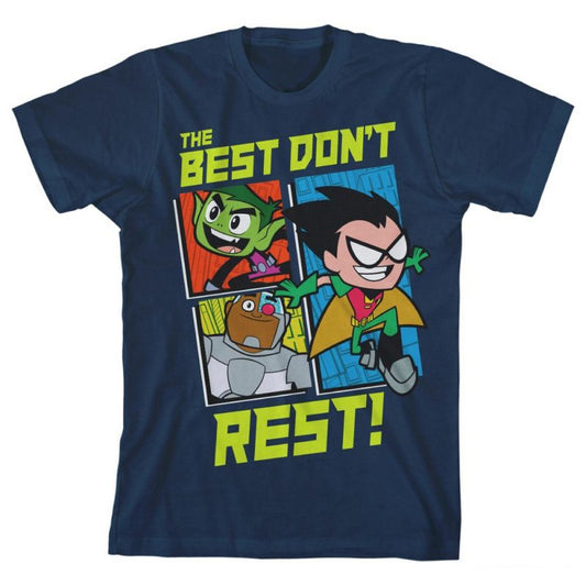 Teen Titans Go The Best Don't Rest Boy's Navy T-shirt