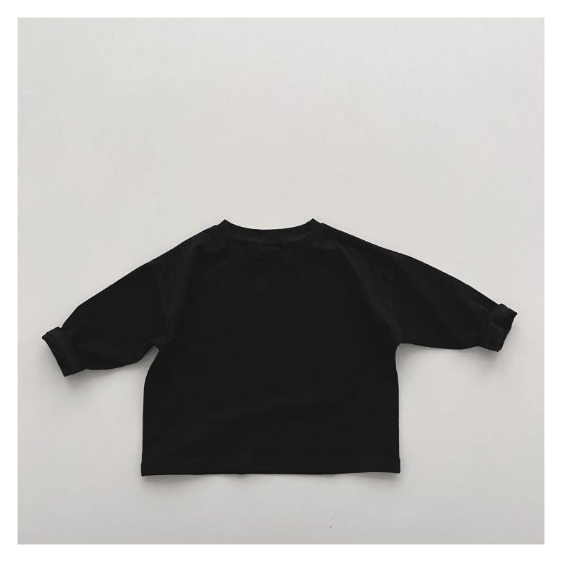 MyKids-Usa Baby Boy And Girl Solid Color Pullover Design Long-Sleeved Tops