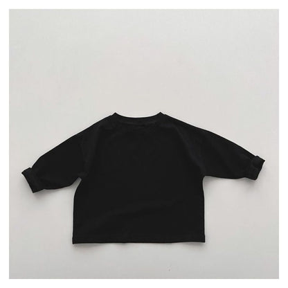 MyKids-Usa Baby Boy And Girl Solid Color Pullover Design Long-Sleeved Tops
