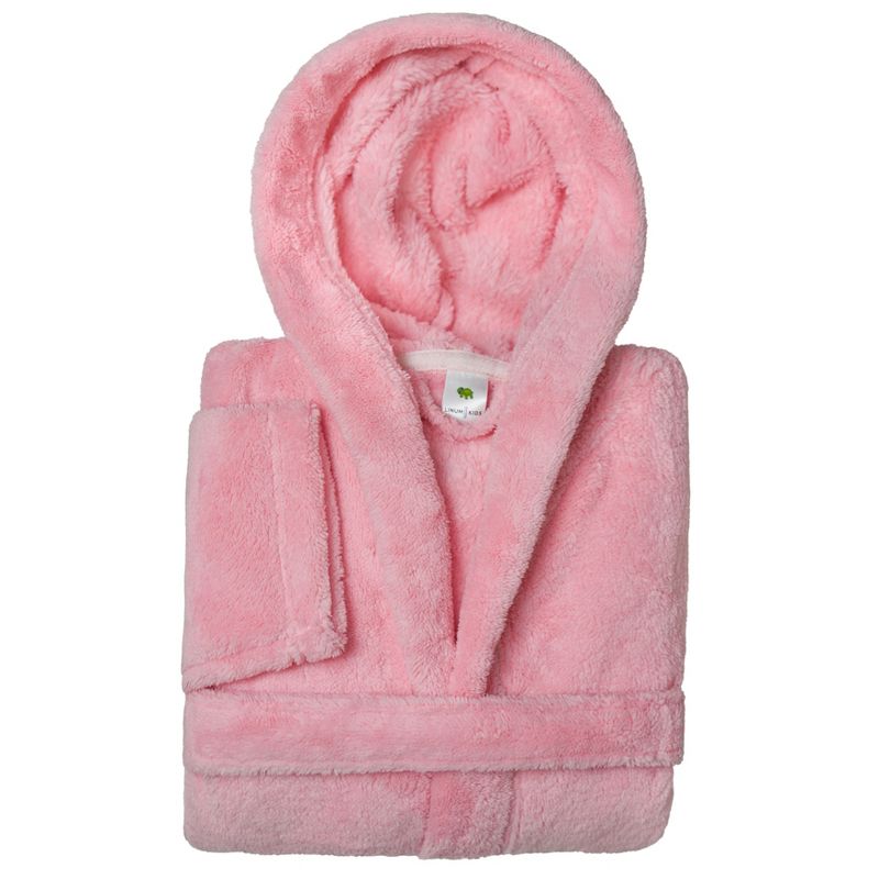 Linum Kids 100% Polyester SUPER PLUSH Double Brushed Hooded Bathrobe