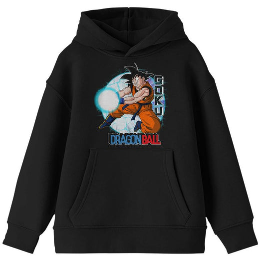 Dragon Ball Goku Kamehameha Blast Youth Black Long Sleeve Hooded Sweatshirt