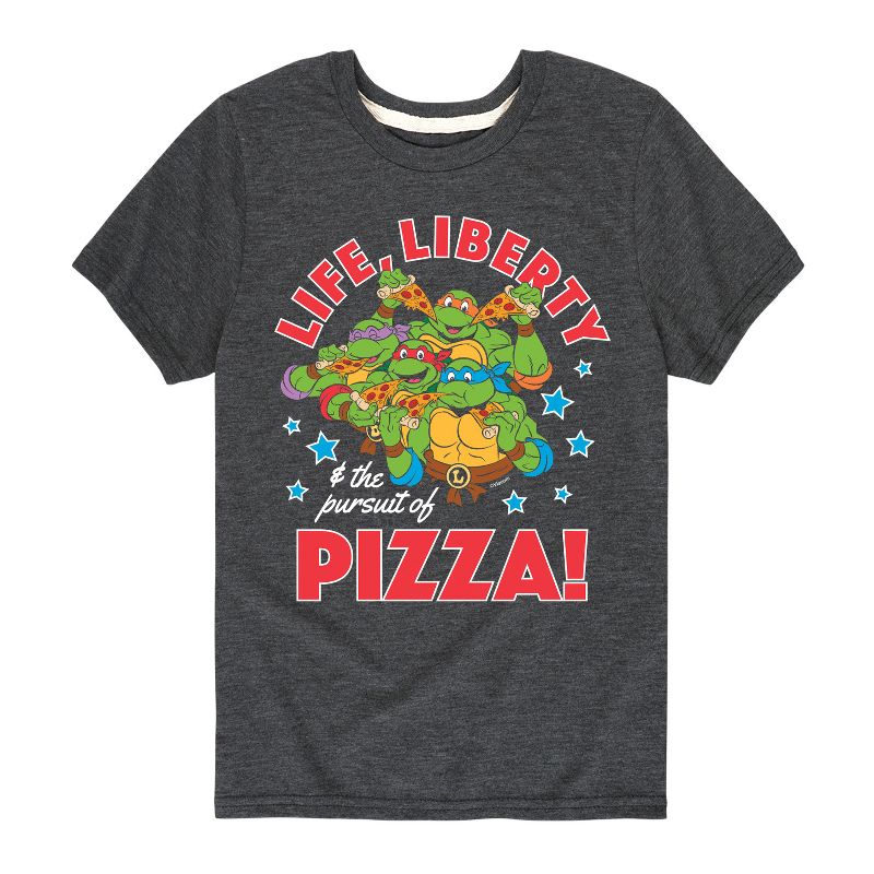 تي شيرت جرافيكي بأكمام قصيرة للأولاد من Teenage Mutant Ninja Turtles - Life Liberty Pursuit Of Pizza