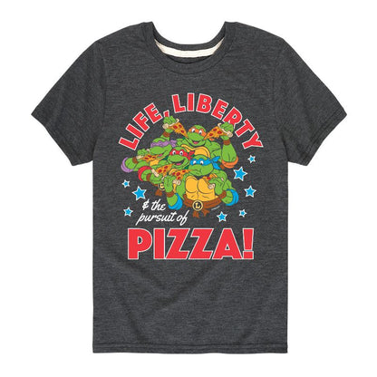 تي شيرت جرافيكي بأكمام قصيرة للأولاد من Teenage Mutant Ninja Turtles - Life Liberty Pursuit Of Pizza