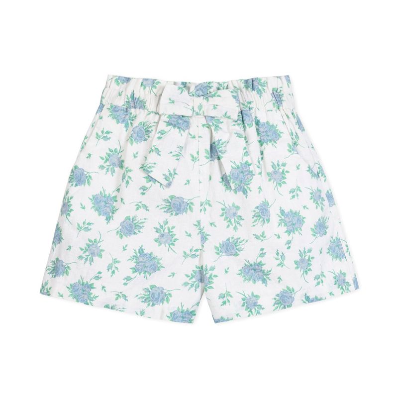 Hope & Henry Girls' Pull-On Cinched Waist Linen Short, Kids