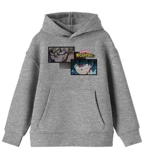 My Hero Academia anime Deku & Bakugo Youth Boys Heather Grey Hoodie