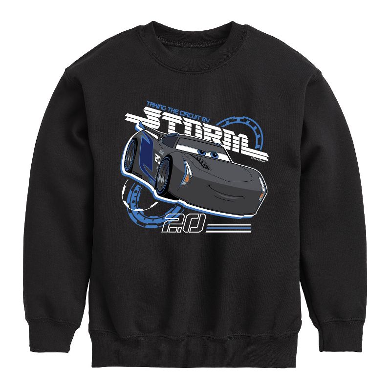 Boys' - Cars - Taking The Circuit By Storm Graphic Long Sleeve Fleece Sweatshirt