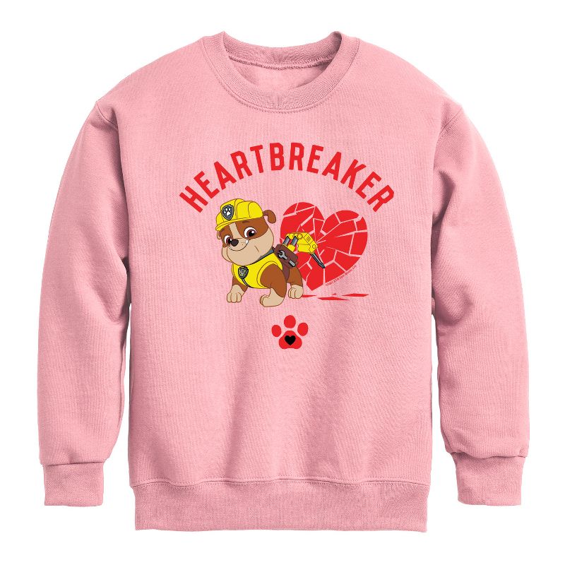 Boys' - Paw Patrol - Valentine's Heartbreaker Graphic Long Sleeve Fleece Sweatshirt