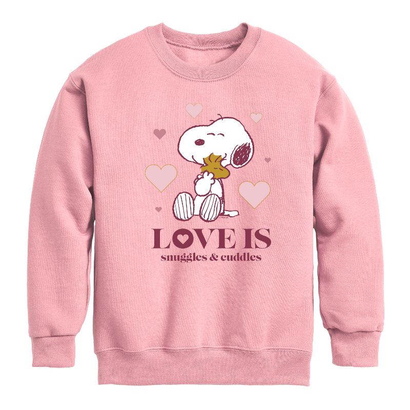 سويت شيرت صوف بأكمام طويلة مطبوع عليه رسومات "الحب هو العناق والحضن" للأولاد - Peanuts - Love Is Snuggles And Cuddles