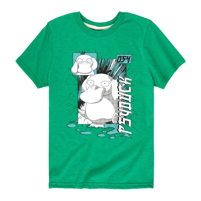 Boys' - Pokémon - Psyduck Water Type 054 Anime Short Sleeve Graphic T-Shirt