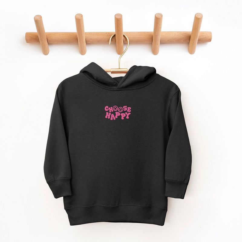 The Juniper Shop Embroidered Choose Happy Smiley Face Toddler Graphic Hoodie