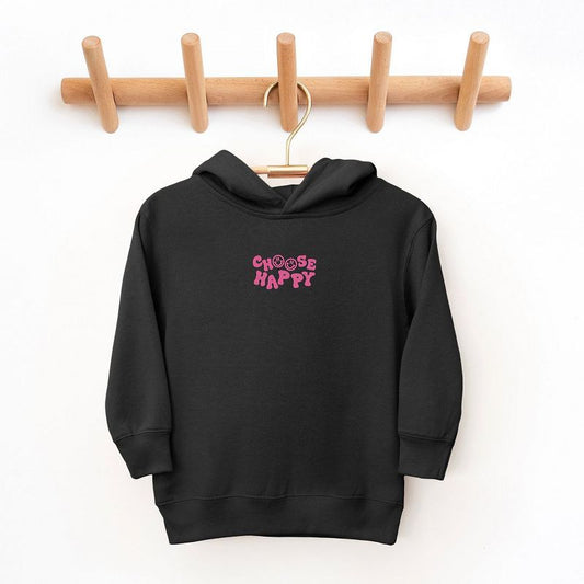 The Juniper Shop Embroidered Choose Happy Smiley Face Toddler Graphic Hoodie