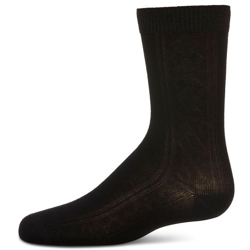 Memoi Boys' Clocking Argyle Cotton Blend Dress Socks