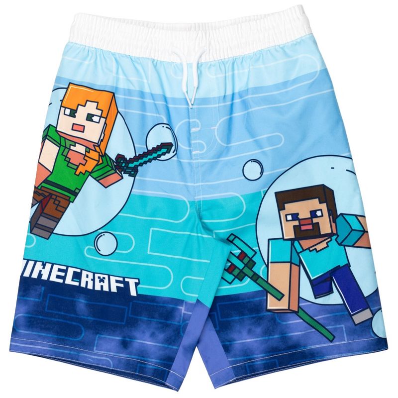 Minecraft UPF 50+ Swim Trunks Little Kid to Big Kid Sizes (4T - 18-20)