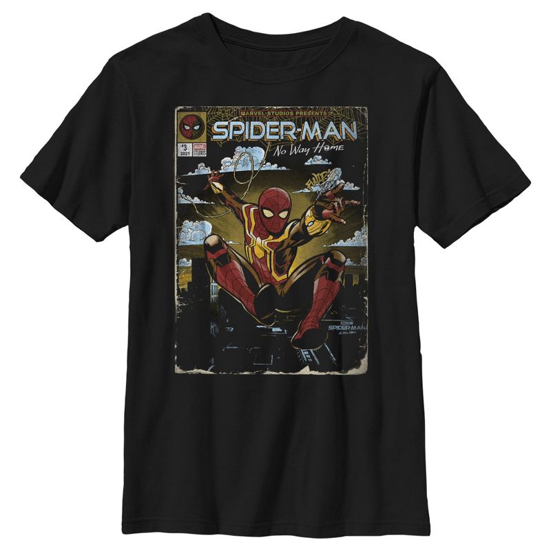 Boy's Marvel Spider-Man: No Way Home Comic Book Cover T-Shirt