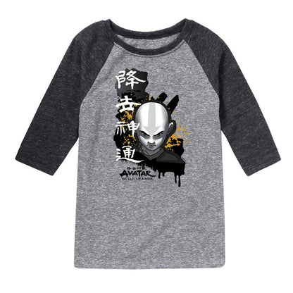Boys' - Avatar: The Last Airbender - Aang Ink Splatter Raglan Graphic T-Shirt