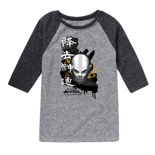 Boys' - Avatar: The Last Airbender - Aang Ink Splatter Raglan Graphic T-Shirt