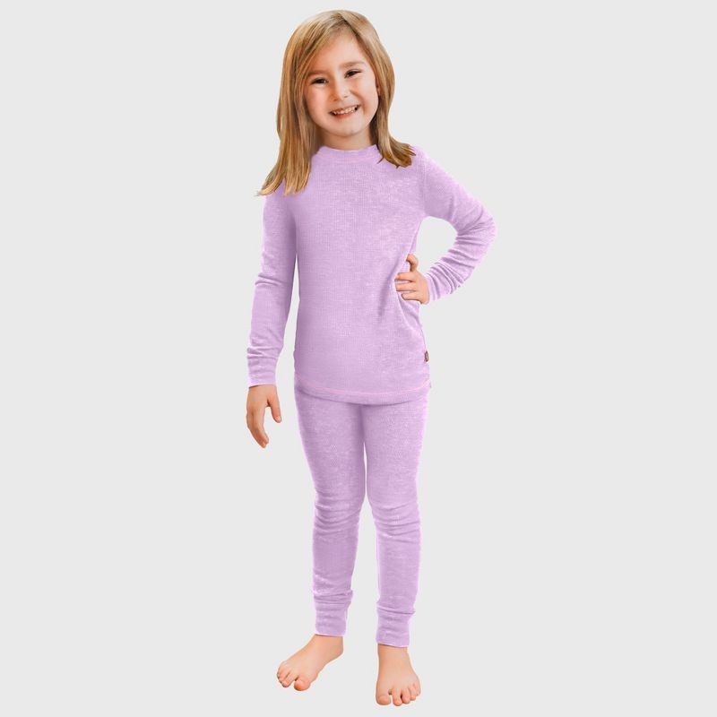City Threads Girls USA-Made Soft & Cozy Thermal Long Johns 2-Piece Set - Warm Base Layer & Loungewear (Part 2)