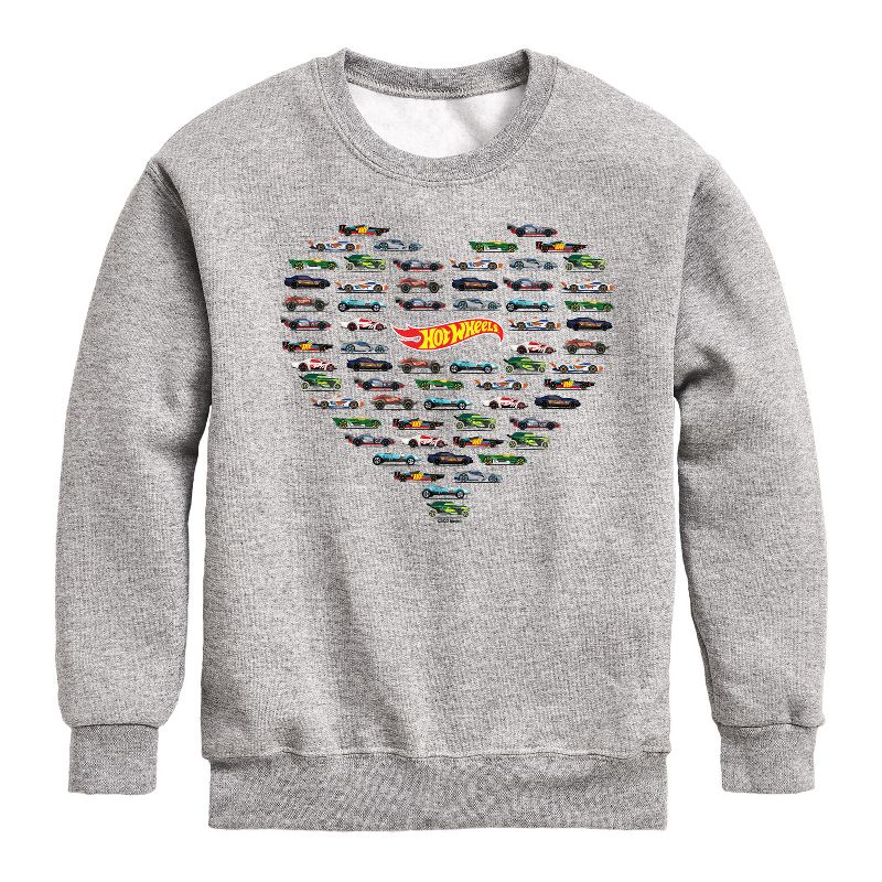 Boys' - Hot Wheels - Valentine's Hot Wheels Graphic Long Sleeve Fleece Sweatshirt