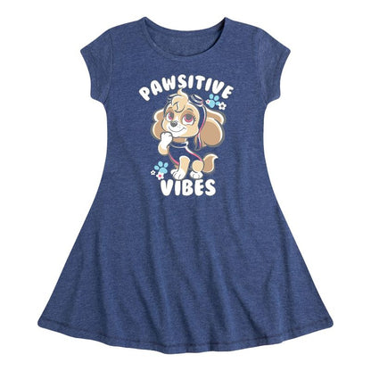 Girls' - Paw Patrol - Skye Pawsitive Vibes Fit & Flair Cap Sleeve Dress