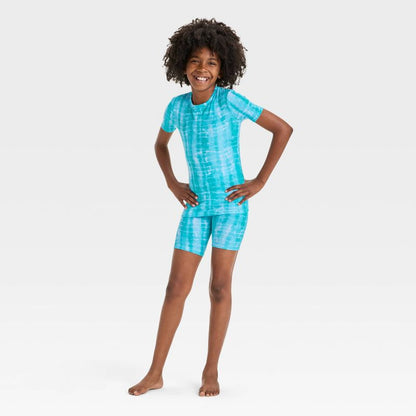 Girls' 2pc Short Sleeve Tight Fit Rib-Knit Pajama Set - Cat & Jack™