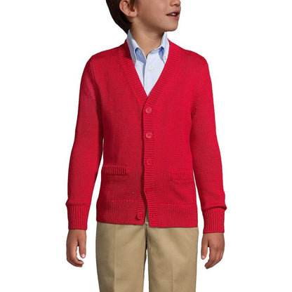 Lands' End School Uniform Kids Cotton Modal Button Front Cardigan Sweater