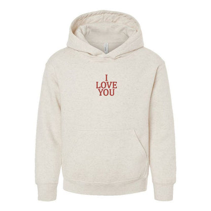 The Juniper Shop Embroidered I Love You Words Youth Graphic Hoodie