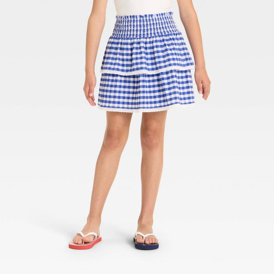 Girls' Tiered Gingham Skirt - Cat & Jack™