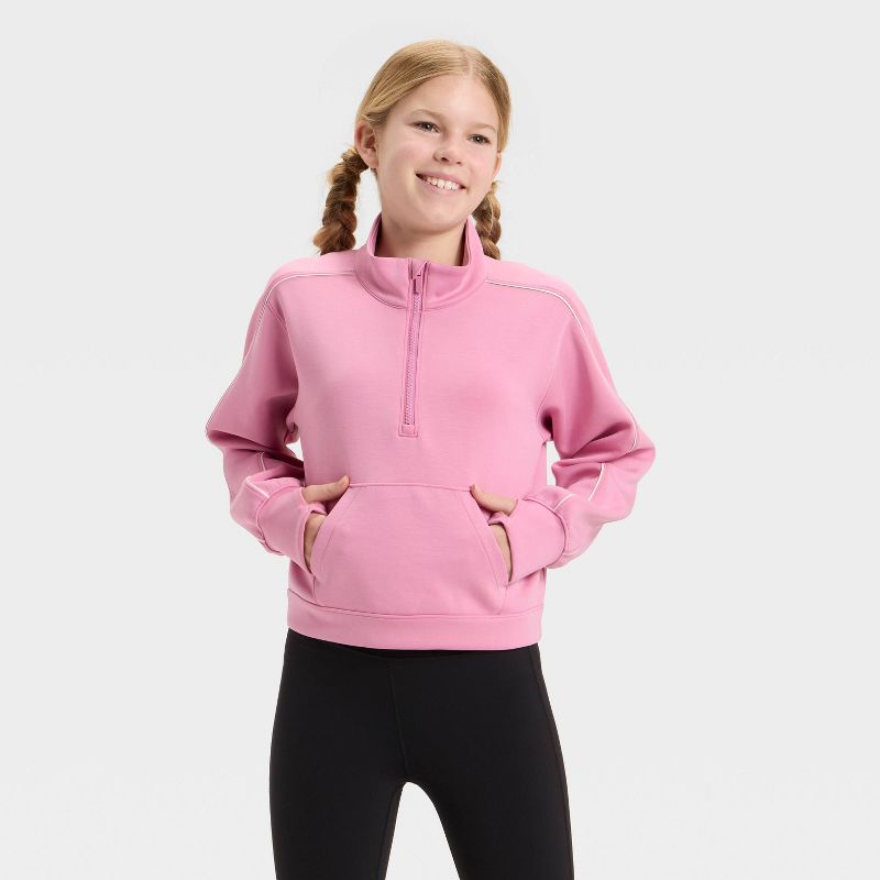 Girls' Airy Sleek 1/2 Zip Sweatshirt - All In Motion™
