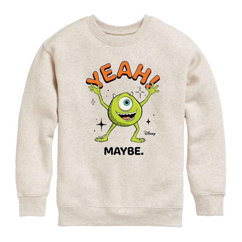 Boys' - Disney - Mike Yeah Maybe Graphic Long Sleeve Fleece Sweatshirt