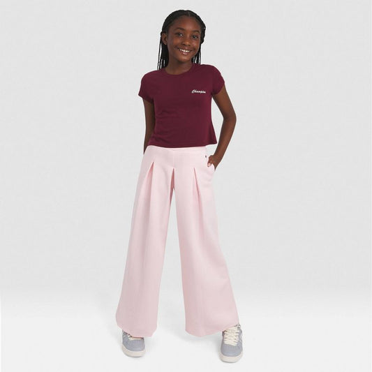 Champion Girls' Pleated Fleece Wide Leg Pants
