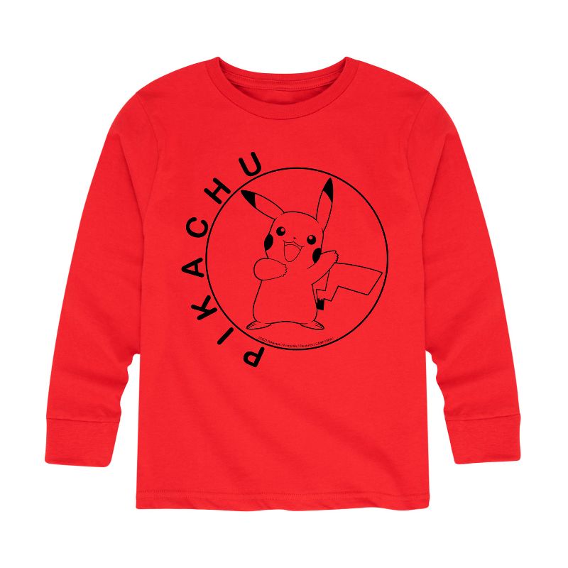 تي شيرت جرافيكي بأكمام طويلة للأولاد - بوكيمون - هابي بيكاتشو