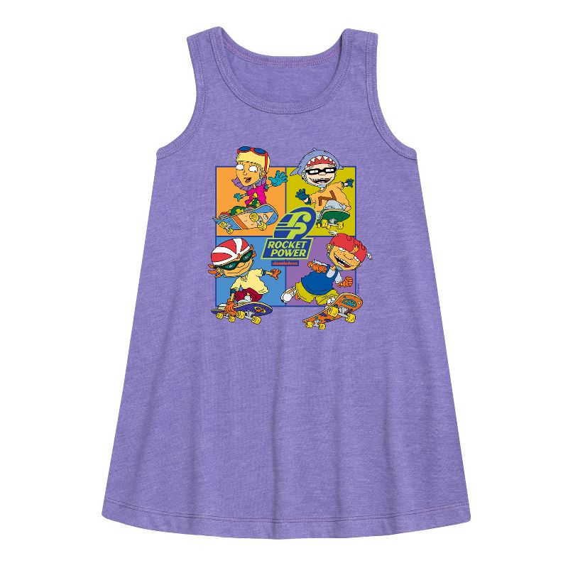 Girls' - Rocket Power - Skate Life Graphic Sleeveless Aline Dress