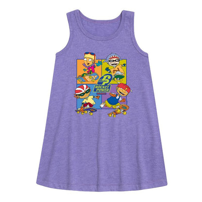 Girls' - Rocket Power - Skate Life Graphic Sleeveless Aline Dress