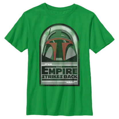 Boy's Star Wars: The Empire Strikes Back Boba Fett Helmet T-Shirt