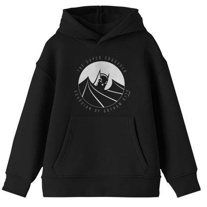 Batman The Caped Crusader Guardian Of Gotham City Long Sleeve Youth Black Hooded Sweatshirt