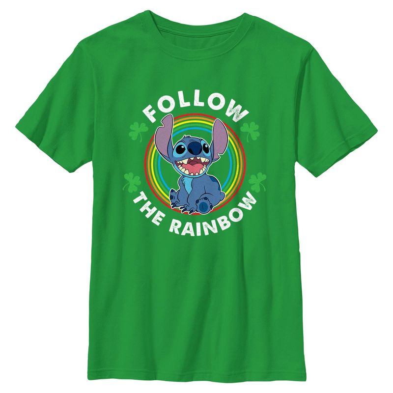 Boy's Lilo & Stitch Follow The Rainbow T-Shirt