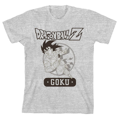 Dragon Ball Z Goku Character Circle Crew Neck Short Sleeve Athletic Heather Boy's T-shirt