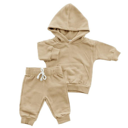Organic Cotton Hoodie & Jogger Set | Beige | Charlie Lou Baby