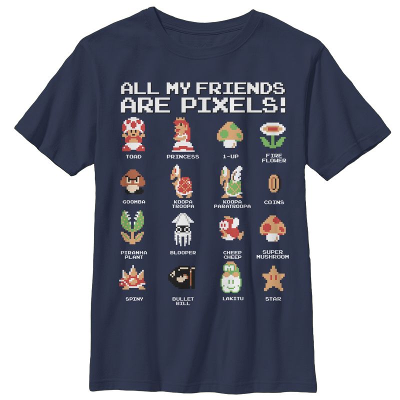 تي شيرت نينتندو ماريو ماي بيكسلز للأولاد