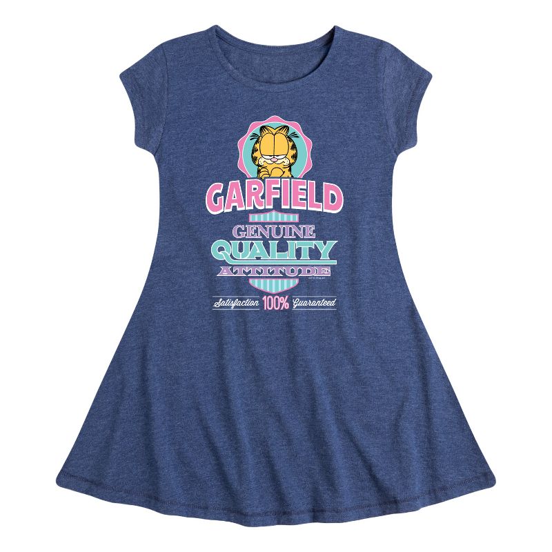 Girls' - Garfield - Genuine Attitude Fit & Flair Cap Sleeve Dress