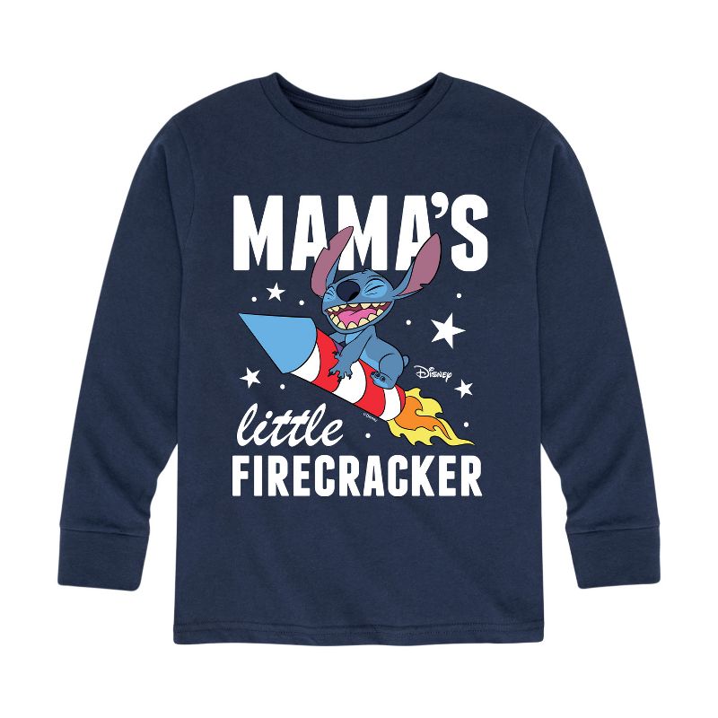 Boys' - Lilo and Stitch - Mama's Little Firecracker Long Sleeve Graphic T-Shirt