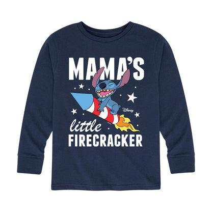 Boys' - Lilo and Stitch - Mama's Little Firecracker Long Sleeve Graphic T-Shirt
