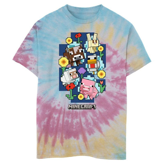 تي شيرت ماين كرافت للحيوانات الربيعية للأولاد