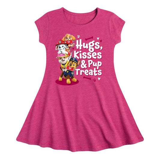 Girls' - Paw Patrol - Hugs Kisses Pup Treats Fit & Flair Cap Sleeve Dress