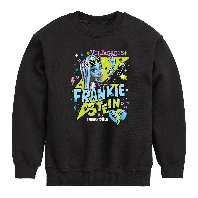 Boys' - Monster High - Frankiestein Voltageous Graphic Long Sleeve Fleece Sweatshirt