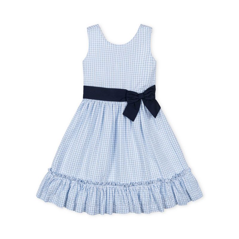 Hope & Henry Heirloom Girls'  Sleeveless Special Occasion Seersucker Party Dress with Cross Back, Kids