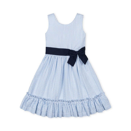 Hope & Henry Heirloom Girls'  Sleeveless Special Occasion Seersucker Party Dress with Cross Back, Kids
