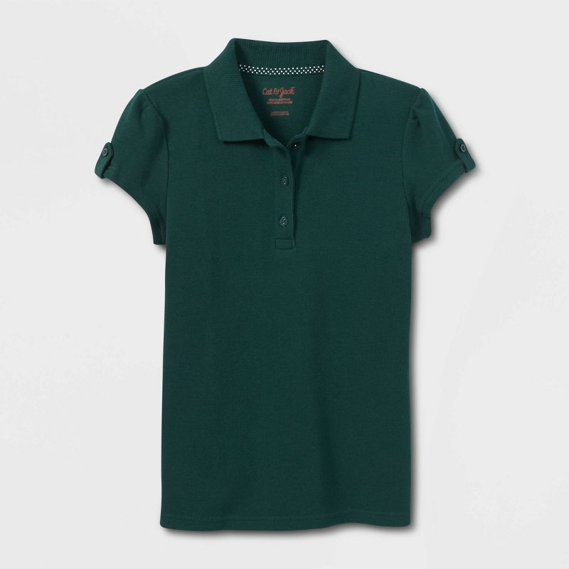 Girls' Short Sleeve Interlock Uniform Polo Shirt - Cat & Jack™